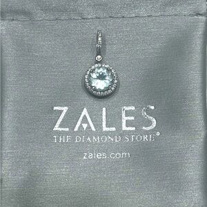 White gold aquamarine and diamond charm from Zales